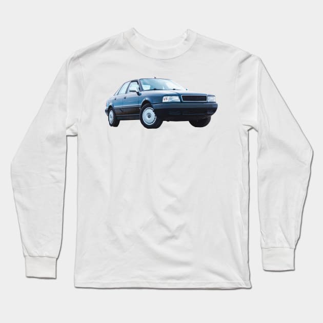 1994 Audi 90 | Vintage Texture Long Sleeve T-Shirt by MustardSand